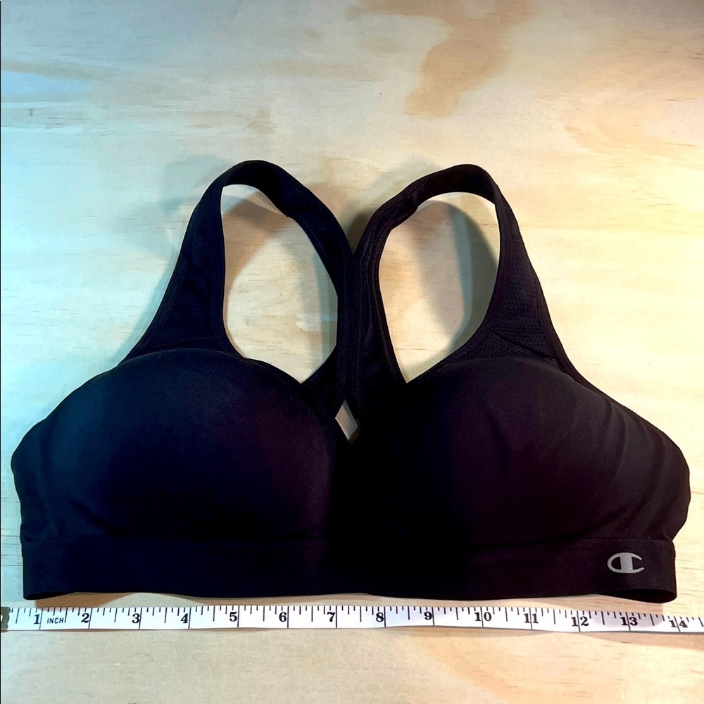 Champion Women's Black Sports Bra with Logo Sz L